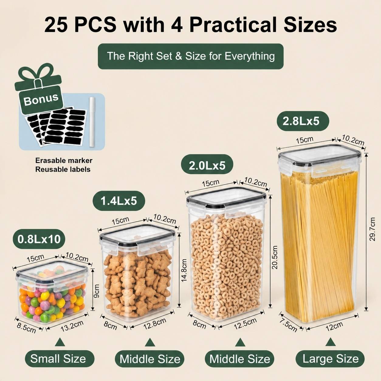 Lot de 25 Boîtes de Rangement Alimentaire avec Couvercles - Image 2