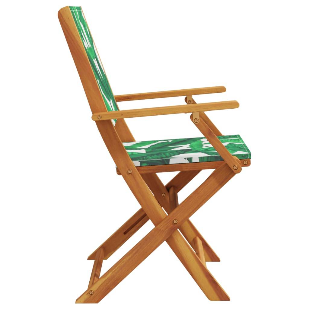 Maison Chic - Lot de 6 Chaise pliante de jardin - Chaises d'extérieur - Chaises de jardin pliables vert tissu et bois massif-JU12476 - Image 5