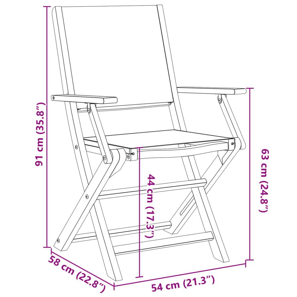 Maison Chic - Lot de 6 Chaise pliante de jardin - Chaises d'extérieur - Chaises de jardin pliables vert tissu et bois massif-JU12476 - Image 10
