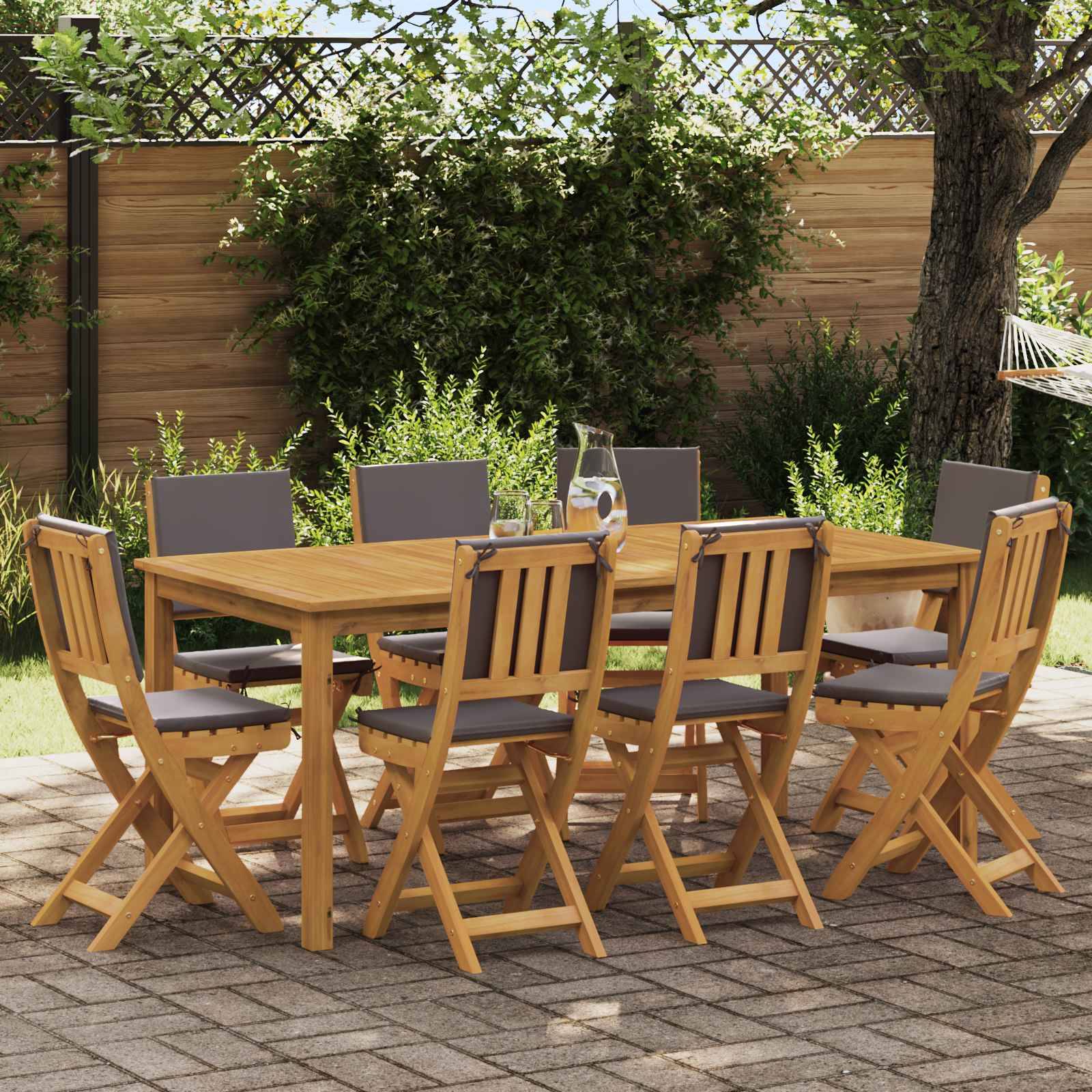 Chaises de jardin bois d'acacia gris foncé 36 x 46 x 85 cm, Poids:38.2kg - PANGIVO - Image 1
