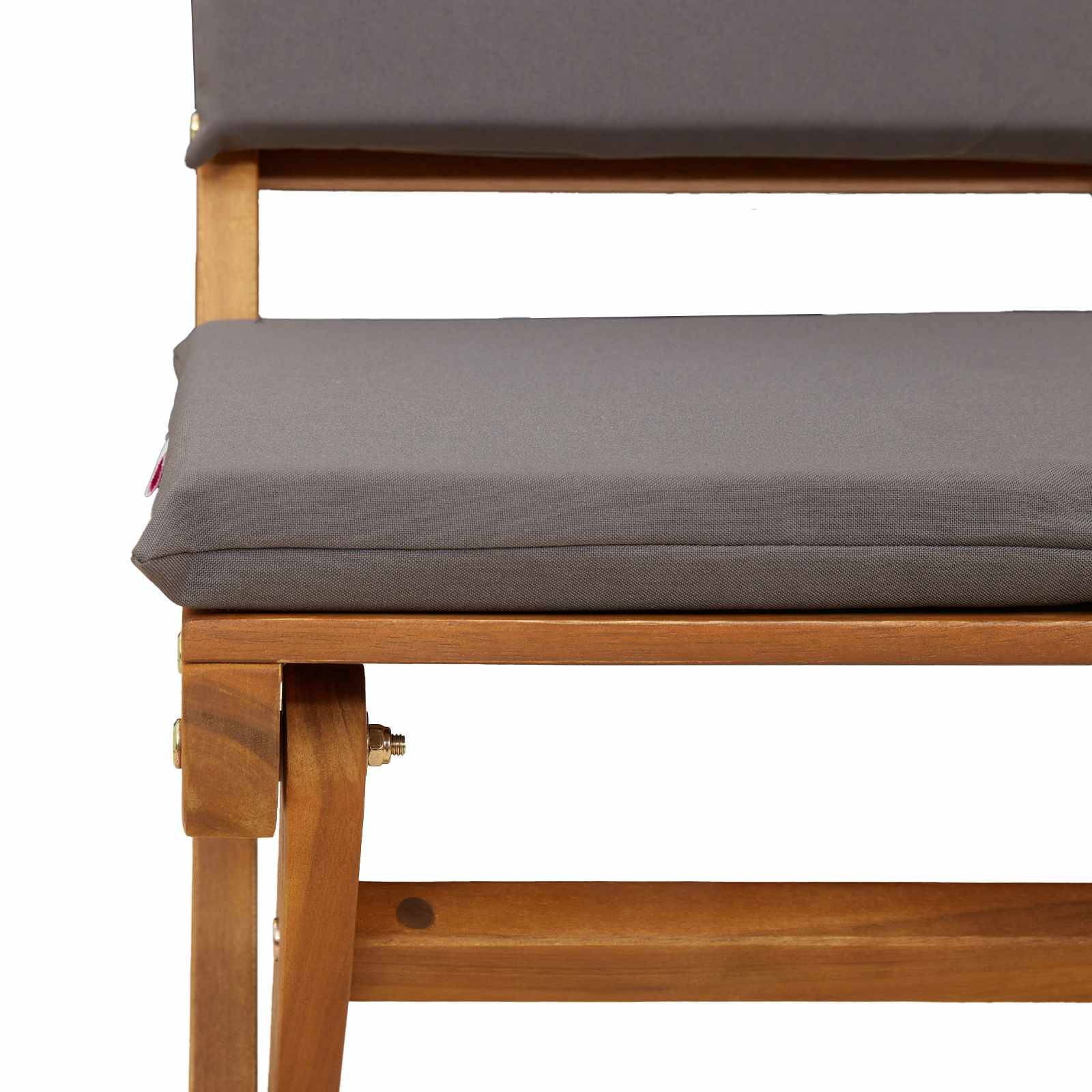 Chaises de jardin bois d'acacia gris foncé 36 x 46 x 85 cm, Poids:38.2kg - PANGIVO - Image 9