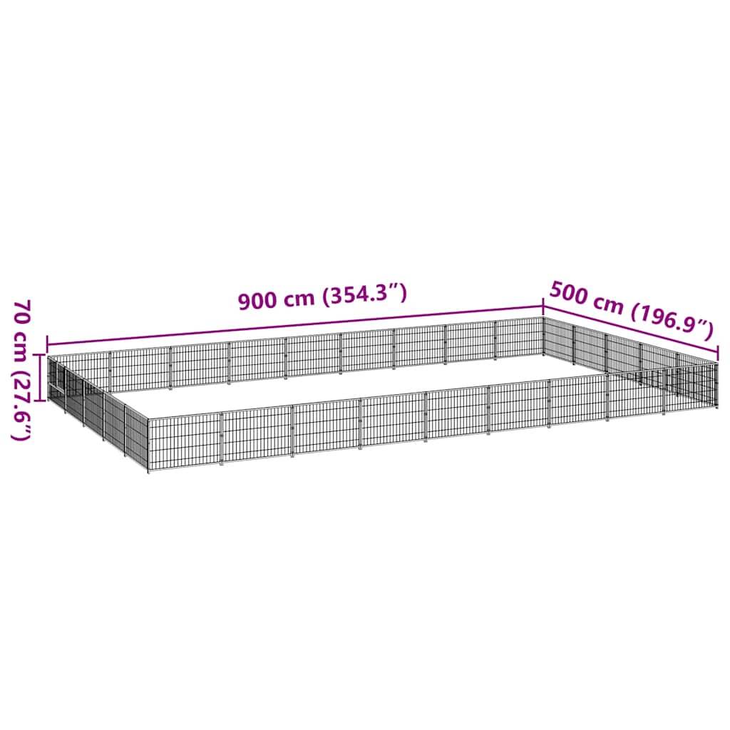 Vidaxl - Chenil Noir 45 m² Acier vidaXL 3082161 - Imagen 3
