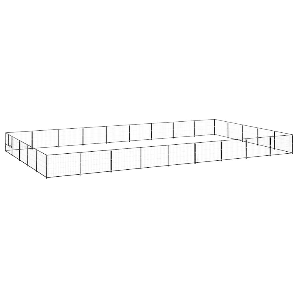 Vidaxl - Chenil Noir 45 m² Acier vidaXL 3082161 - Imagen 2