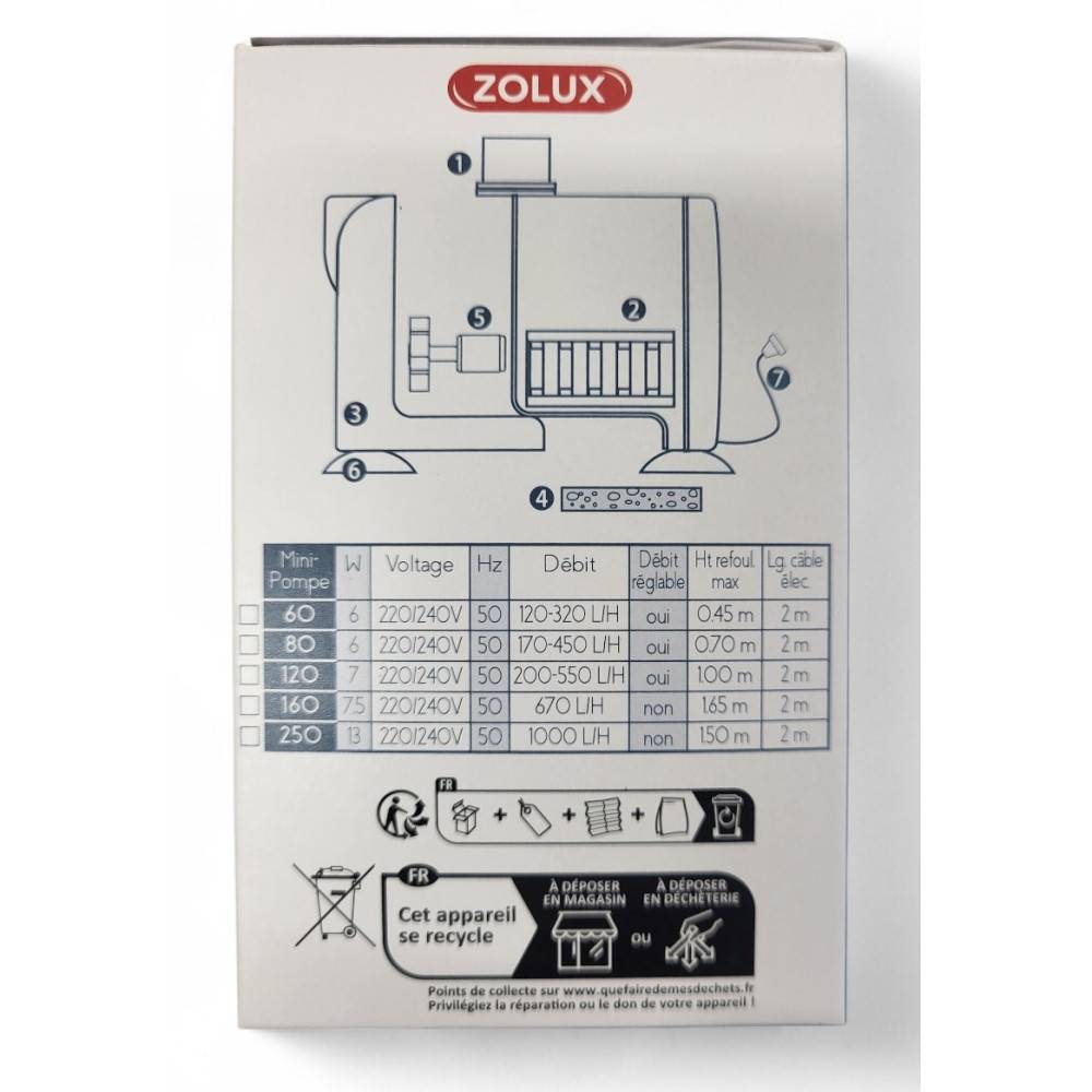 Zolux - Mini bomba 80 de circulación- para acuario de 60 a 80 Litros - Imagen 4