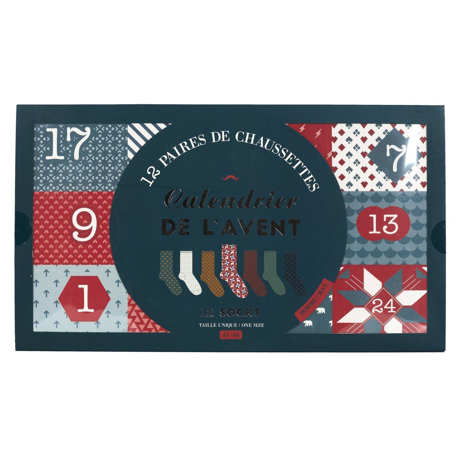 The Home Deco Factory - Calendrier de l'Avent 12 paires de chaussettes Homme - The Home Deco Factory - Imagen 1