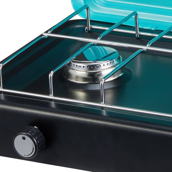 Plaque de cuisson gaz 2 feux 2350W Cuisinière à gaz portable, Plaque à gaz Butane/Propane Bruleurs inox tuyau gaz INTEC - Imagen 6