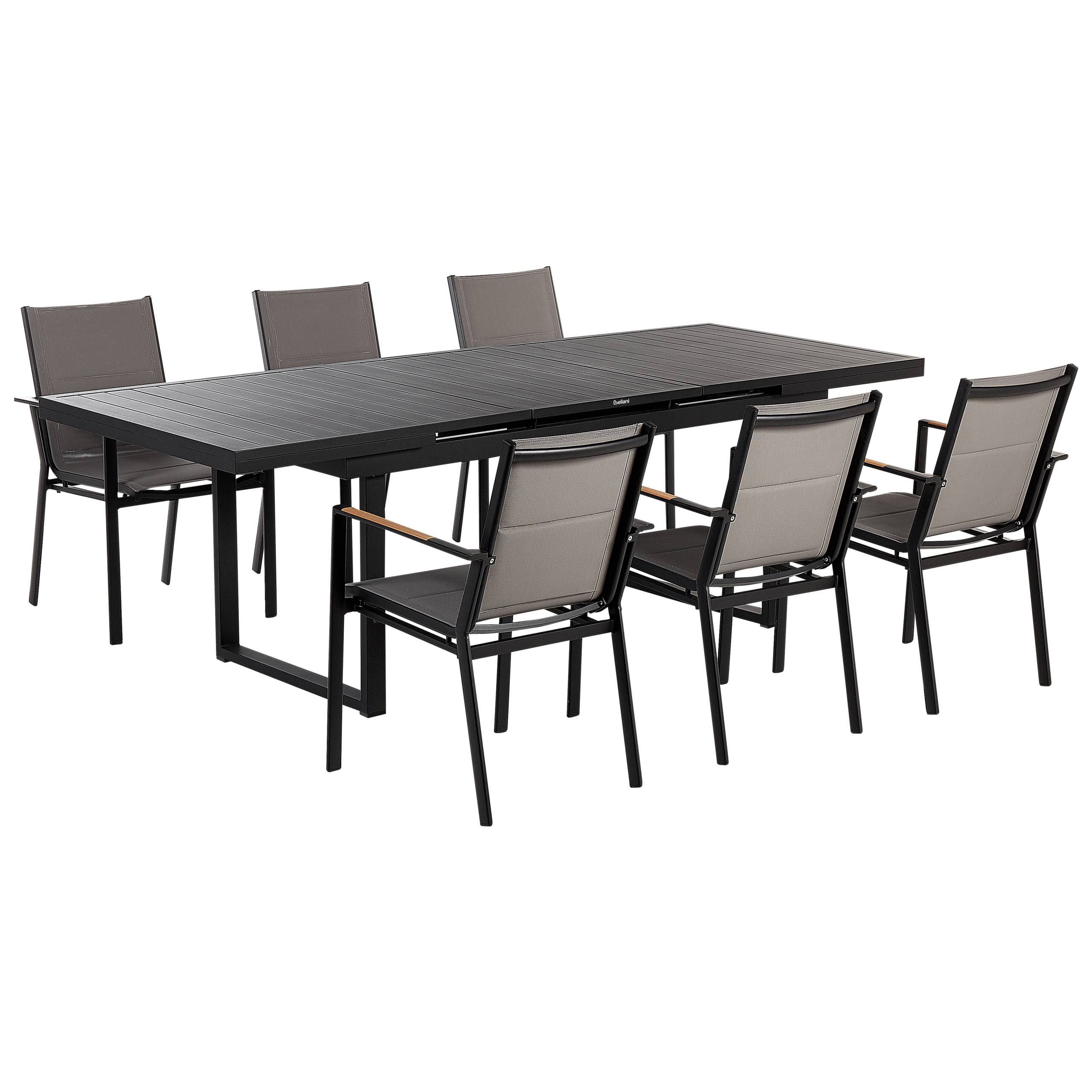 Beliani - Set de salle à manger, 6 Personnes Aluminium Noir VALCANETTO/BUSSETO - Beliani - Imagen 2