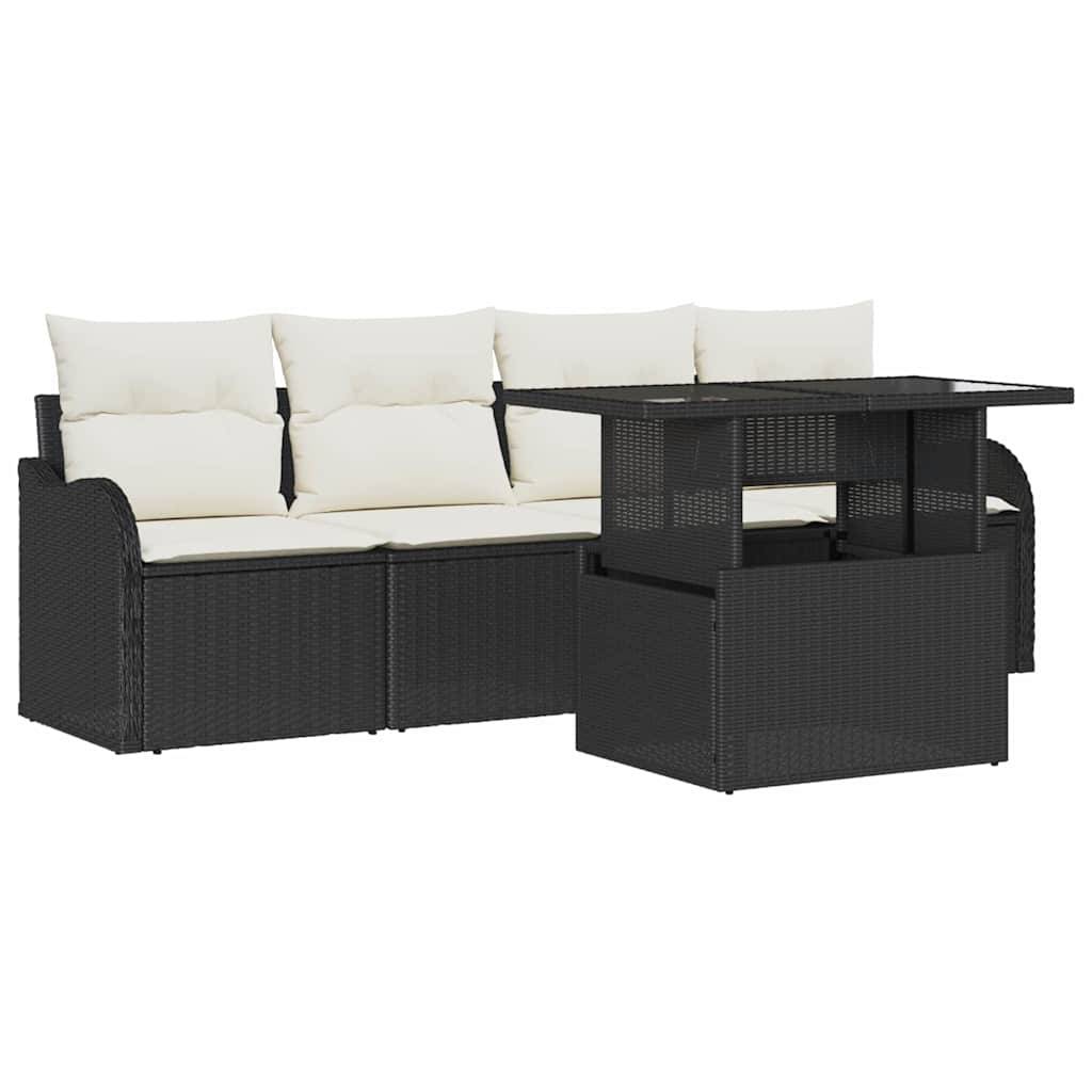 Salon de Jardin 4 Places en Résine Tressée Tissé Main Modulable pour Terrasse et Patio Noir – ComfortXL Outdoor Living - Image 2