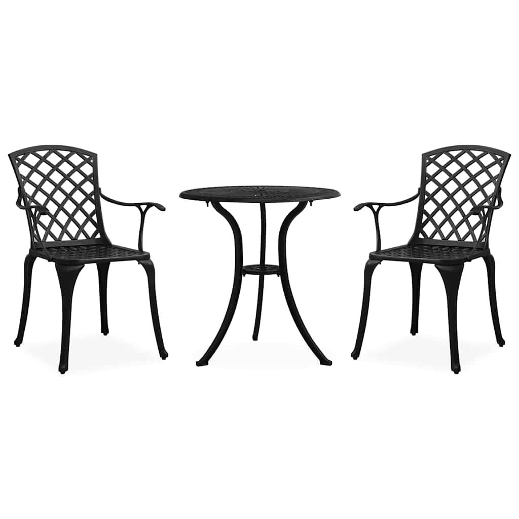 Vidaxl - Ensemble de bistro 3 pcs-Salons de jardin Aluminium coulé Noir 777118 - Image 1