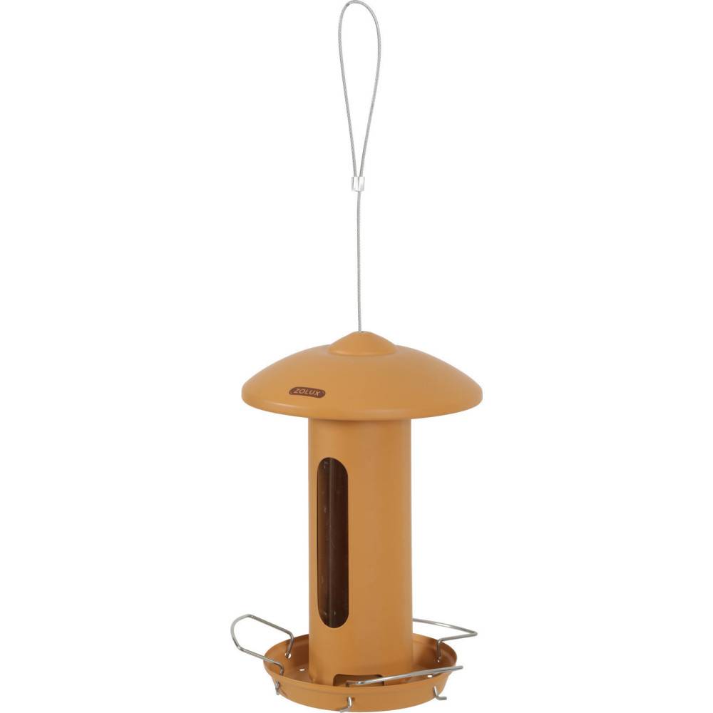 Mangeoire solo métal orange H total 44 cm pour oiseaux