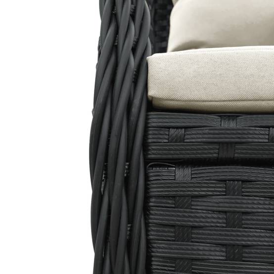 Salon de Jardin Balcon 2 Places Fauteuils Inclinables et Table Relevable Noir – ComfortXL Outdoor Living - Image 7