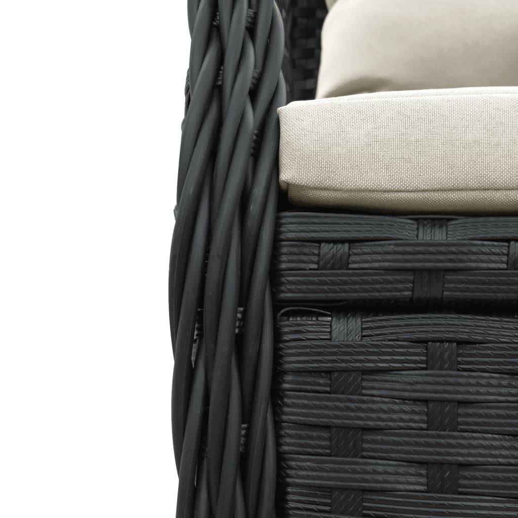 Salon de Jardin Balcon 2 Places Fauteuils Inclinables et Table Relevable Noir – ComfortXL Outdoor Living - Image 7