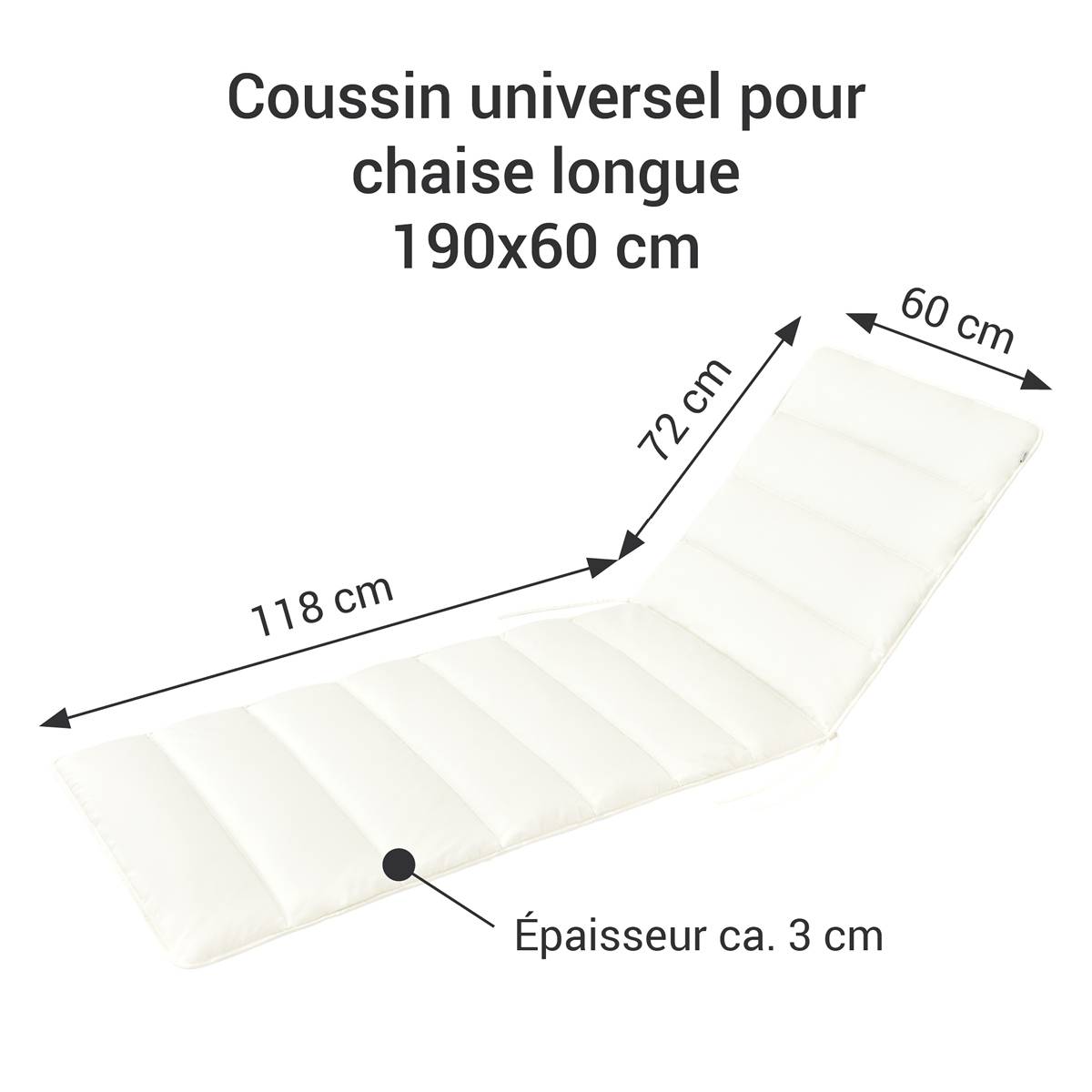 Coussin de Transat FlAIR - blanc - 190x60cm - Image 6
