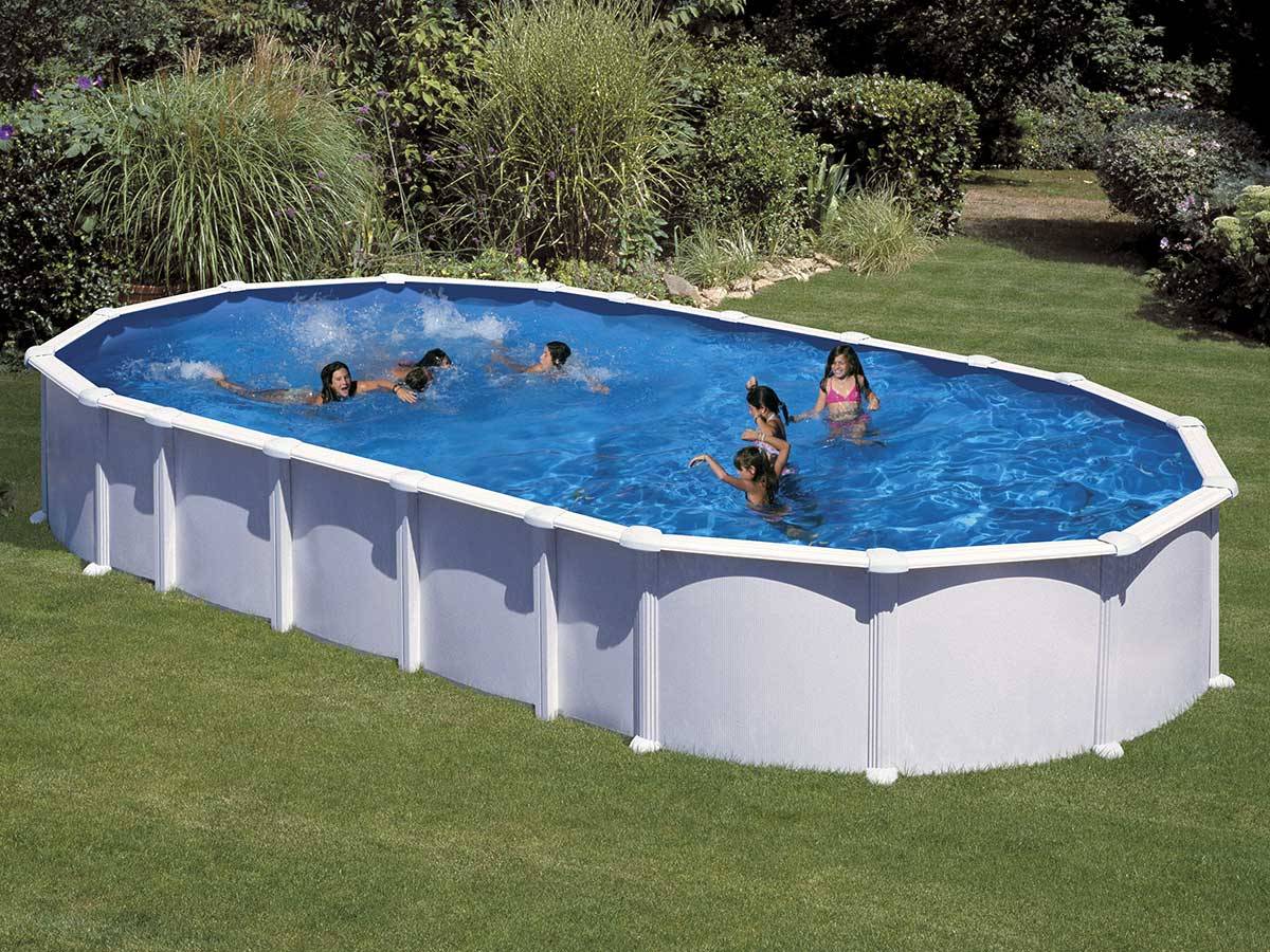 Gré - Piscine acier blanc Haïti ovale 9,20 x 5,05 x 1,32 m - Gré - Image 1