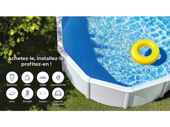 Gré - Piscine acier blanc Haïti ovale 9,20 x 5,05 x 1,32 m - Gré - Image 4