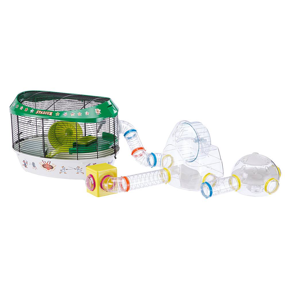 Ferplast - FERPLAST STADIUM Cage à Rongeurs pour Hamsters, Souris, en Métal, Accessoires inclus : Mangeoire, Abreuvoir, Maison, Roue, Etagère, Echelle, Stickers - Imagen 2