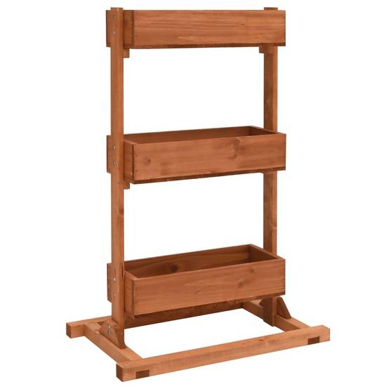 Étagère à Fleurs en Bois de Sapin 3 Niveaux pour Intérieur et Extérieur Brun 78 cm – ComfortXL Outdoor Living - Image 1
