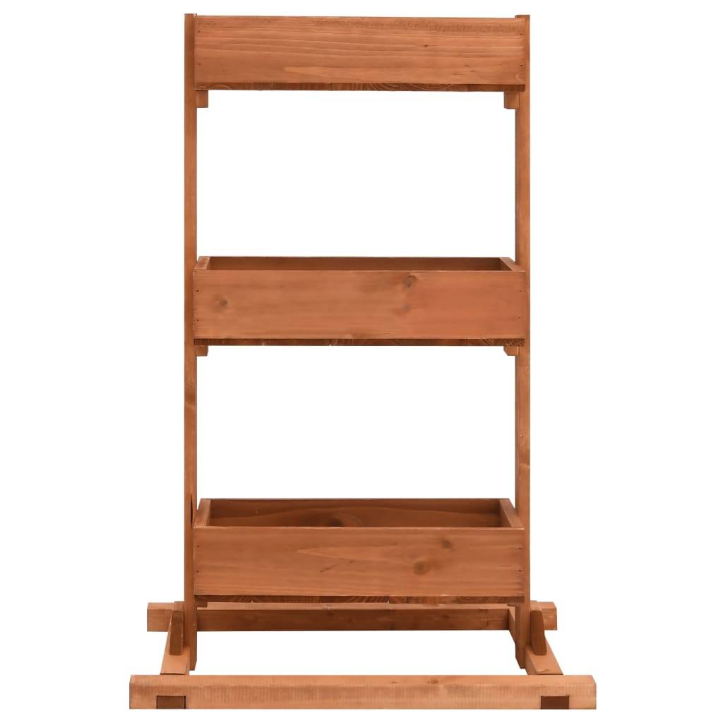 Étagère à Fleurs en Bois de Sapin 3 Niveaux pour Intérieur et Extérieur Brun 78 cm – ComfortXL Outdoor Living - Imagen 2