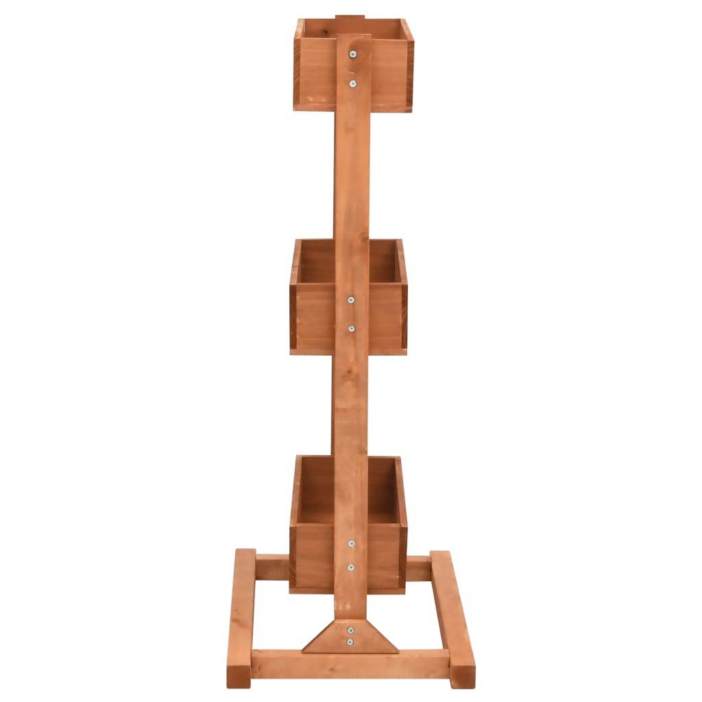 Étagère à Fleurs en Bois de Sapin 3 Niveaux pour Intérieur et Extérieur Brun 78 cm – ComfortXL Outdoor Living - Imagen 3