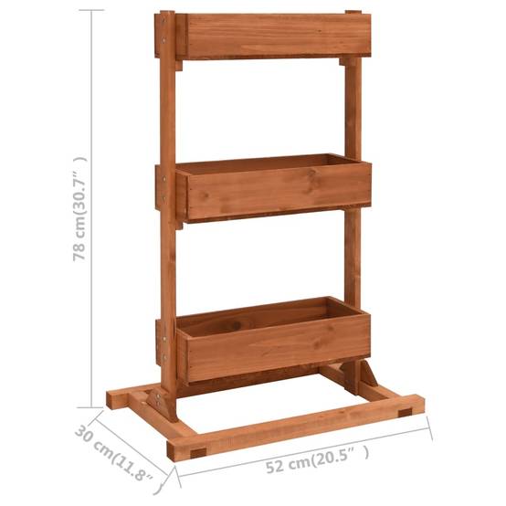 Étagère à Fleurs en Bois de Sapin 3 Niveaux pour Intérieur et Extérieur Brun 78 cm – ComfortXL Outdoor Living - Image 5