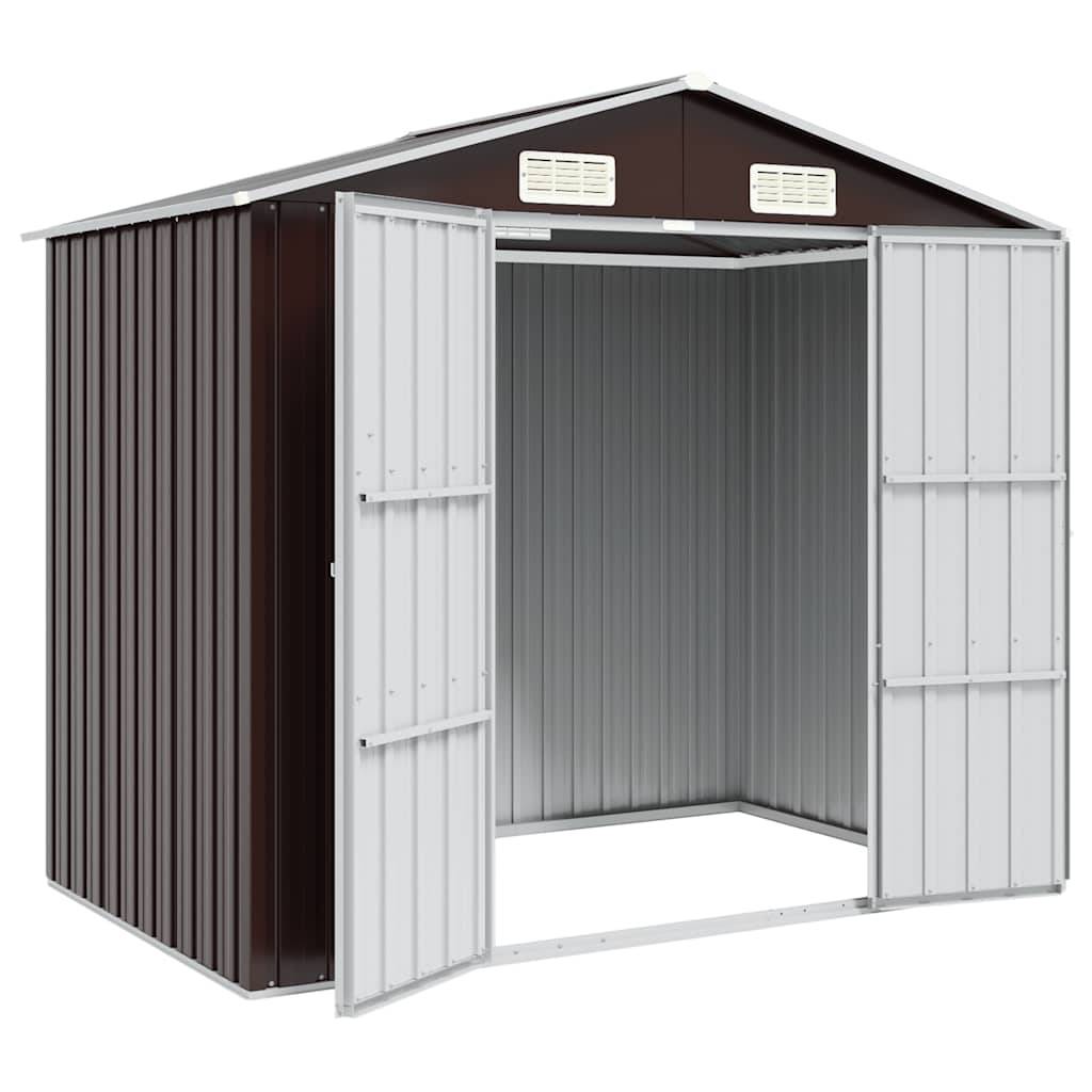 PANGIVO - Abri de jardin avec double porte - Acier galvanisé - Marron 205x129x183 cm - Surface au sol 2,64m² - PANGIVO - Image 3