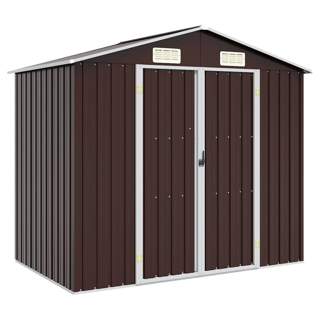 PANGIVO - Abri de jardin avec double porte - Acier galvanisé - Marron 205x129x183 cm - Surface au sol 2,64m² - PANGIVO - Image 1