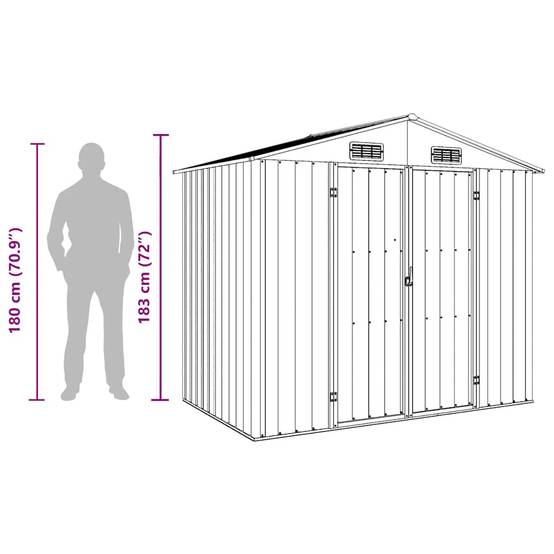 PANGIVO - Abri de jardin avec double porte - Acier galvanisé - Marron 205x129x183 cm - Surface au sol 2,64m² - PANGIVO - Image 9