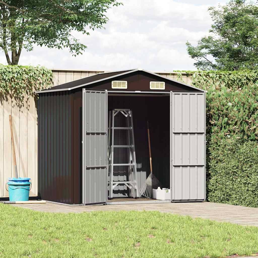PANGIVO - Abri de jardin avec double porte - Acier galvanisé - Marron 205x129x183 cm - Surface au sol 2,64m² - PANGIVO - Image 2