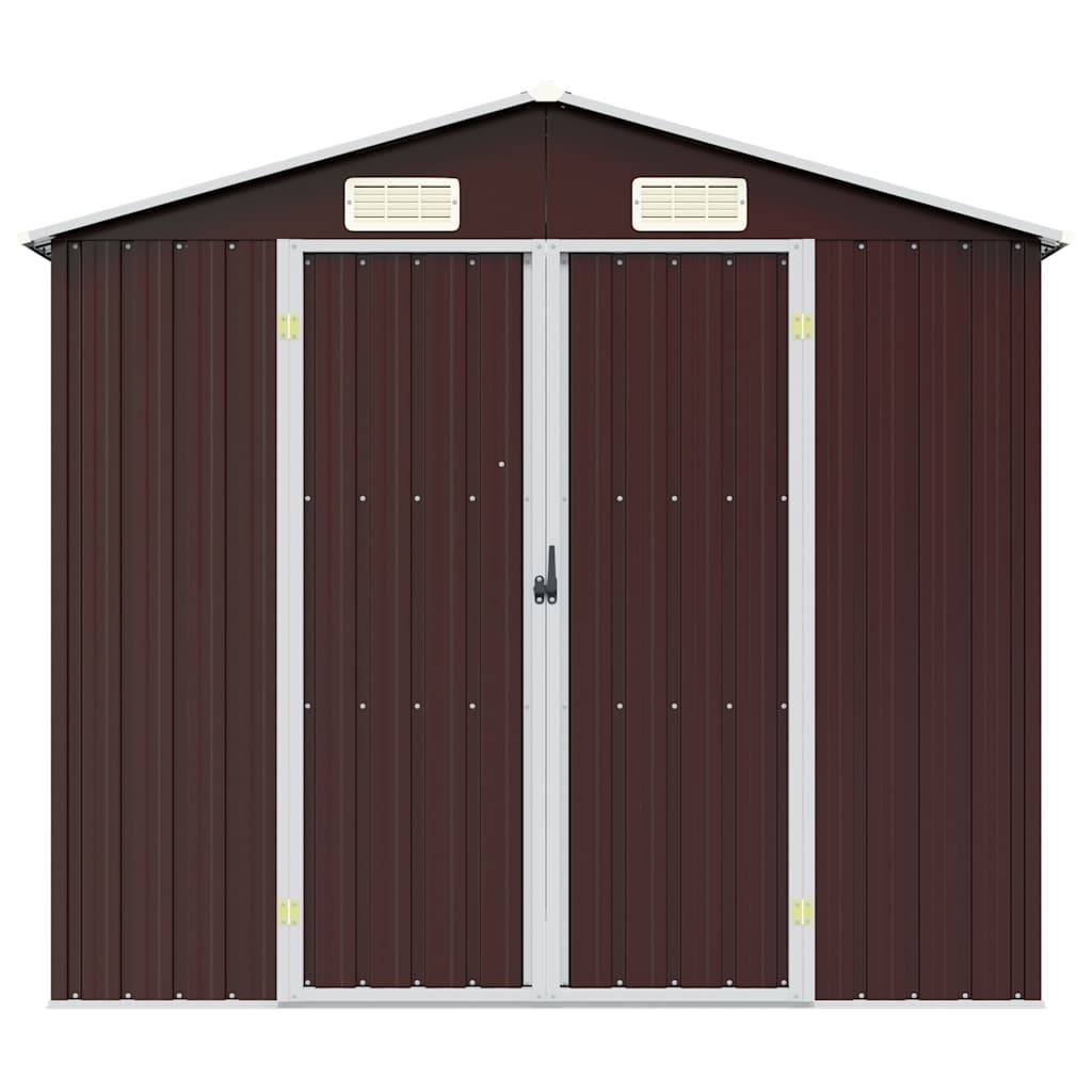 PANGIVO - Abri de jardin avec double porte - Acier galvanisé - Marron 205x129x183 cm - Surface au sol 2,64m² - PANGIVO - Image 4