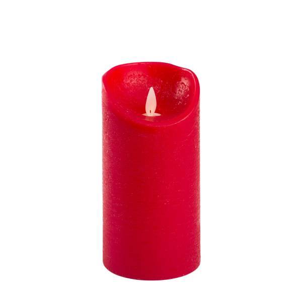 Lotti - Bougie LED cire véritable rouge à piles Flamme oscillante H15cm Blanc chaud Timer Lotti - Imagen 6