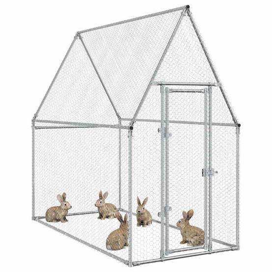 Vidaxl - Cage pour poules argenté 200x100x190 cm acier galvanisé vidaXL 172550 - Image 6