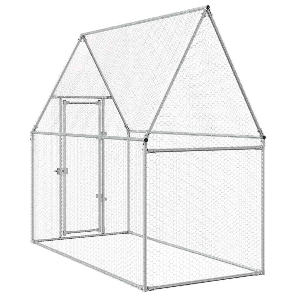 Vidaxl - Cage pour poules argenté 200x100x190 cm acier galvanisé vidaXL 172550 - Image 4