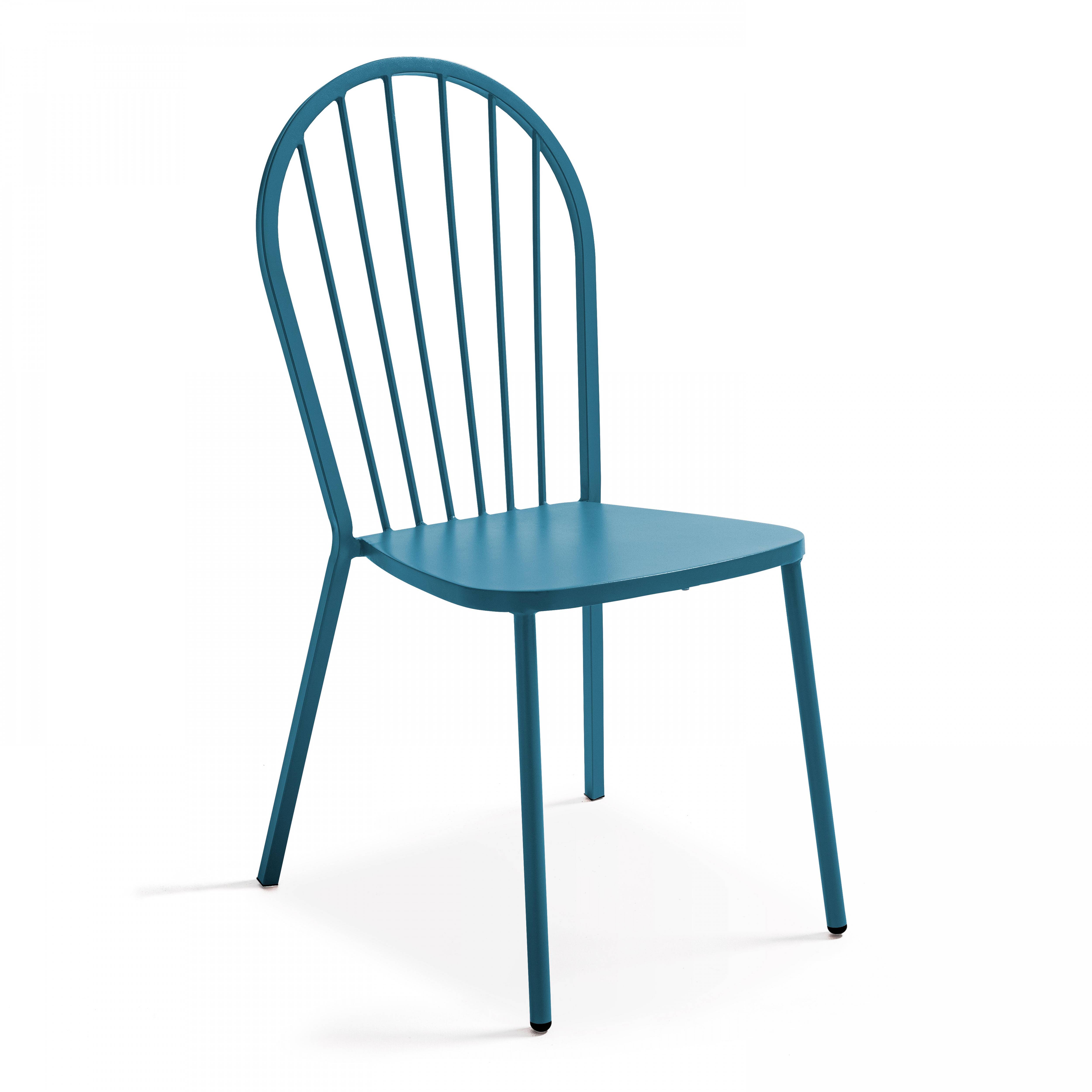 Oviala - Chaise bistrot en métal bleu pacific Honfleur - Oviala - Imagen 1