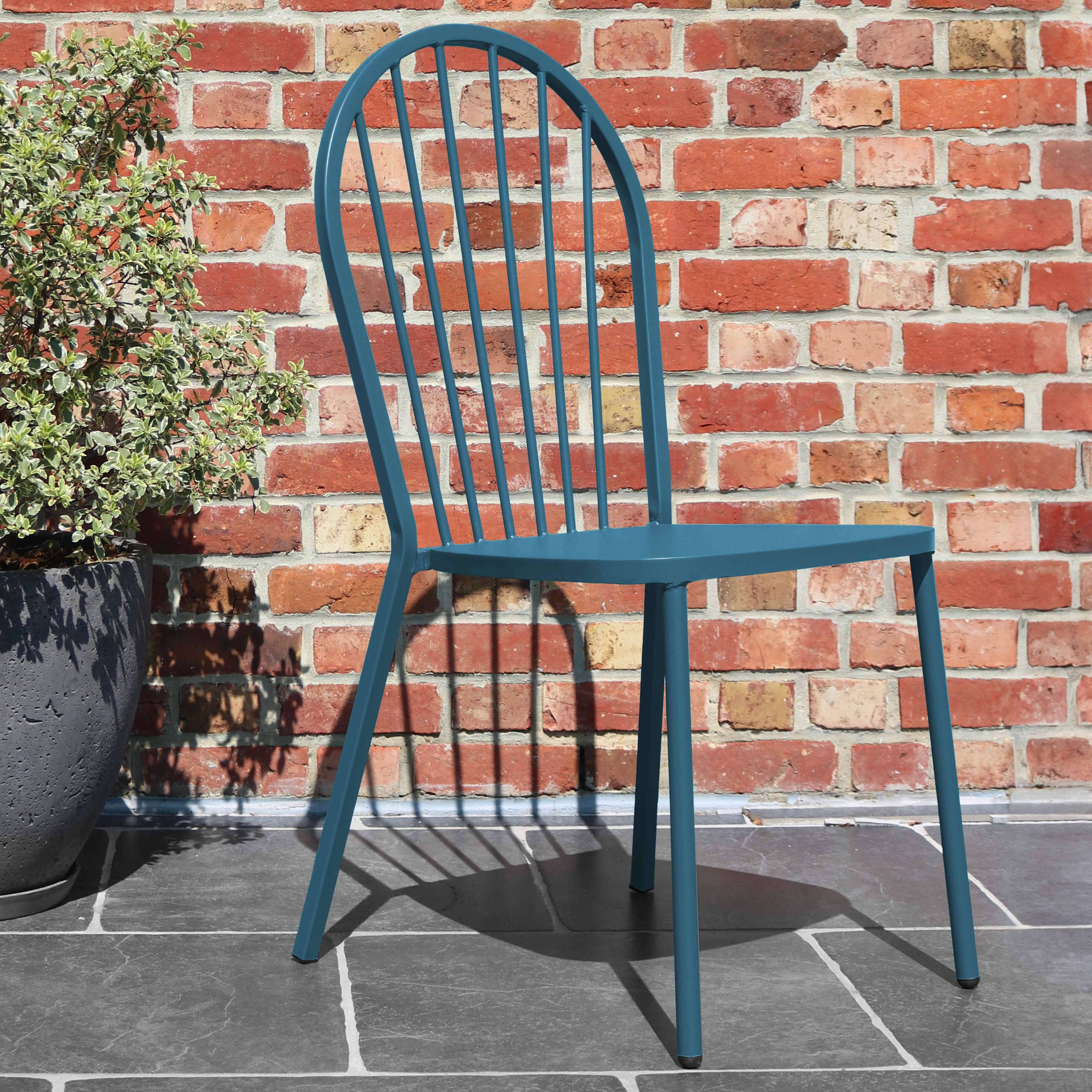 Oviala - Chaise bistrot en métal bleu pacific Honfleur - Oviala - Imagen 5