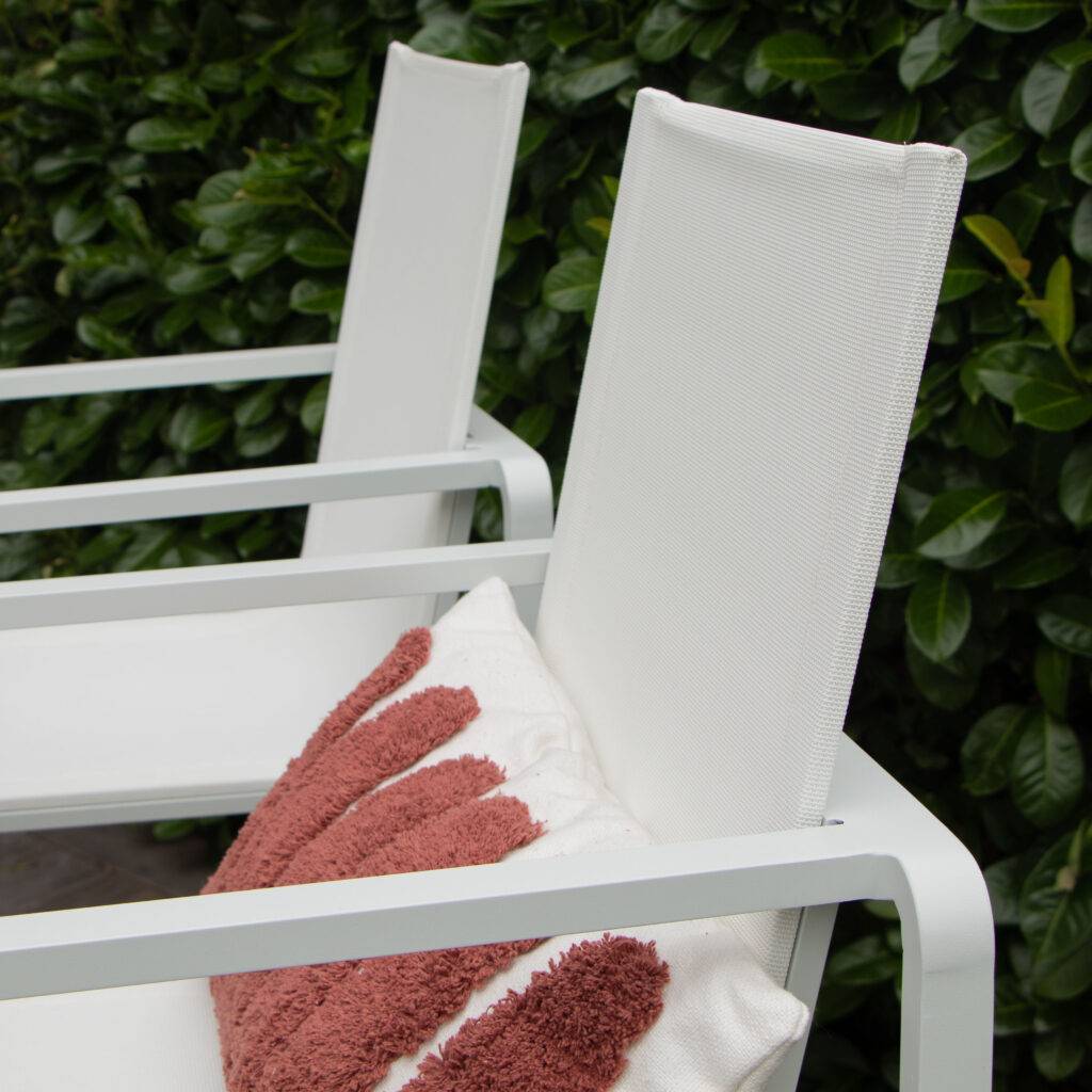 Wilsa Garden - Salon haut de jardin en aluminium blanc 4P BARSET - Imagen 5