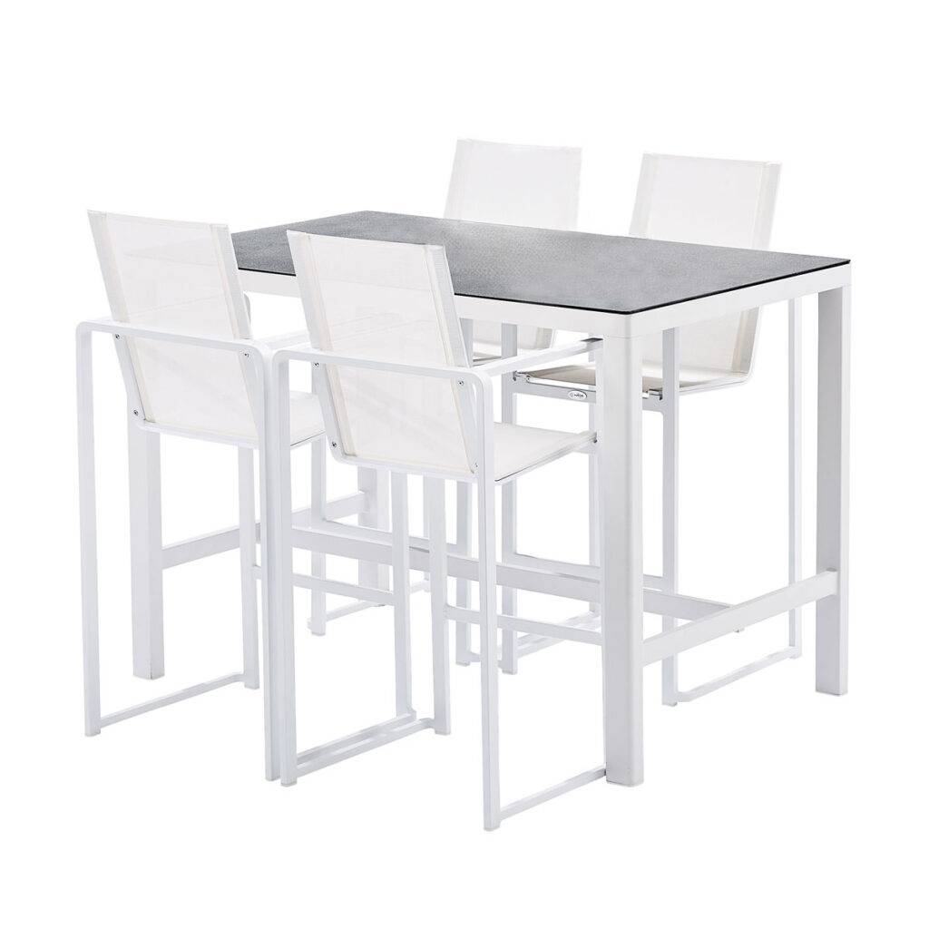 Wilsa Garden - Salon haut de jardin en aluminium blanc 4P BARSET - Imagen 2