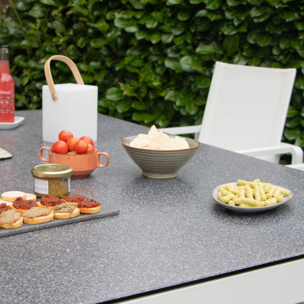 Wilsa Garden - Salon haut de jardin en aluminium blanc 4P BARSET - Imagen 6