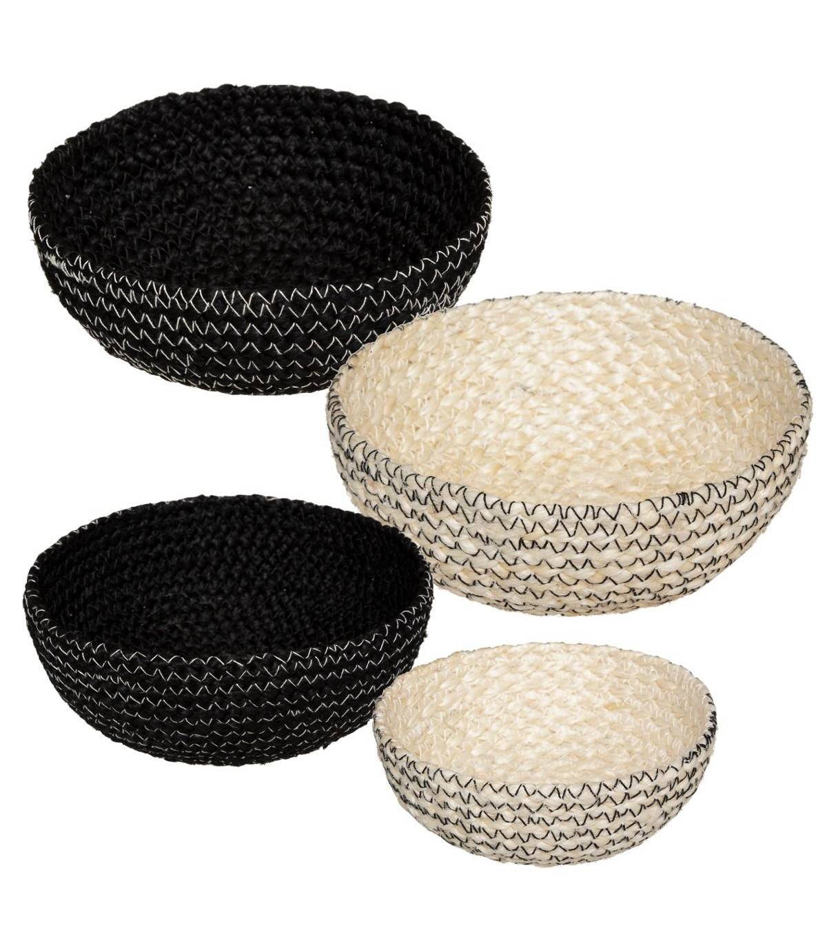 Lot de 4 Coupelles décoratives en Jute - Imagen 1