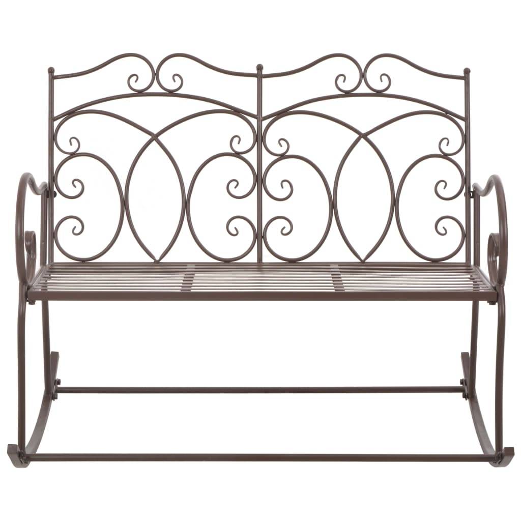 Helloshop26 - Banc de jardin meuble de patio d'extérieur terrasse 104 x 83 x 89 cm fer marron antique - Imagen 2