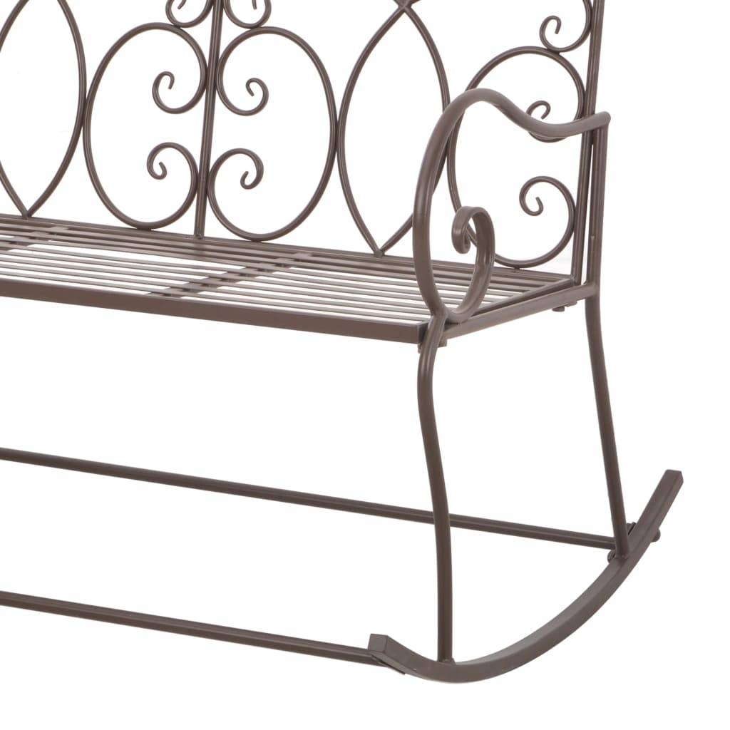 Helloshop26 - Banc de jardin meuble de patio d'extérieur terrasse 104 x 83 x 89 cm fer marron antique - Imagen 5