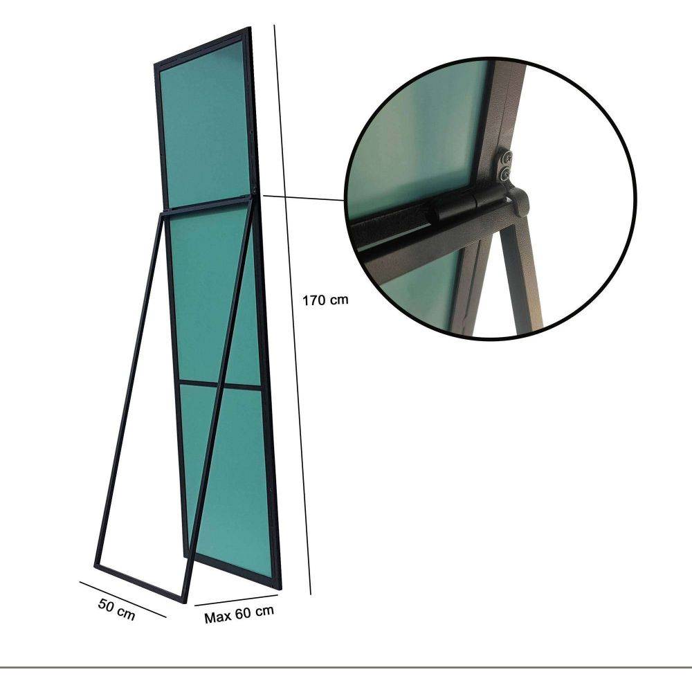 Hanah Home - Miroir psyché en métal Noir - Image 3
