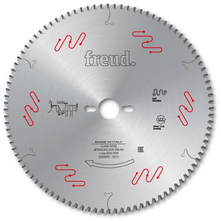 Lame trapèze plate pour matériaux plastiques FREUD - Ø250 2,8/2,2 AL30 Z80 TP- - F03FS05163 -LU4A 0100 - Imagen 2