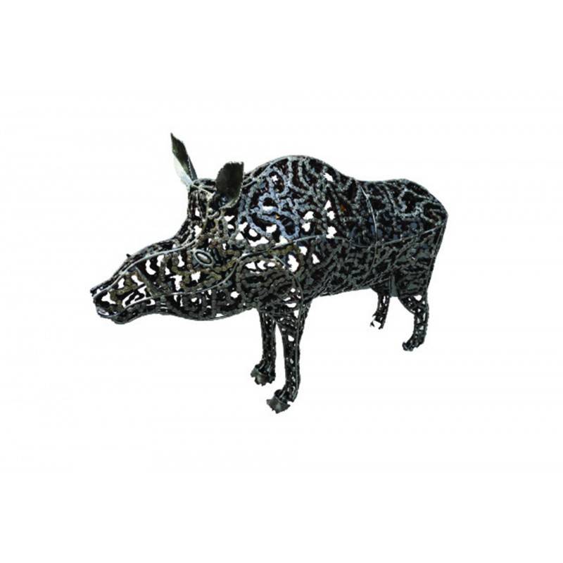 Jardinex - Statue Sanglier en chaînes - Noir 130 cm - Jardinex - Imagen 1