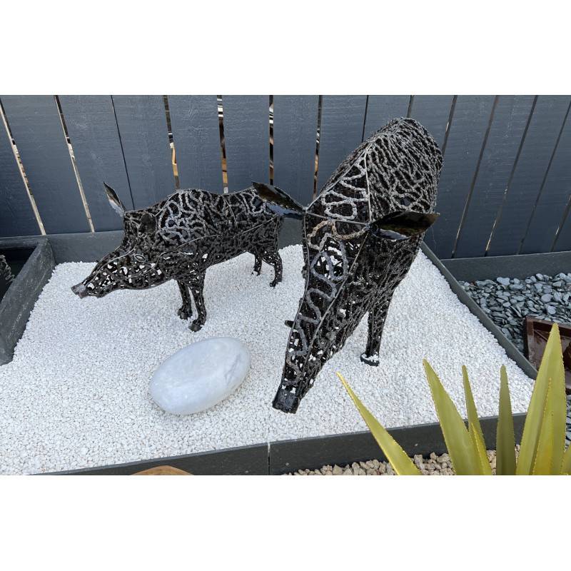 Jardinex - Statue Sanglier en chaînes - Noir 130 cm - Jardinex - Imagen 2