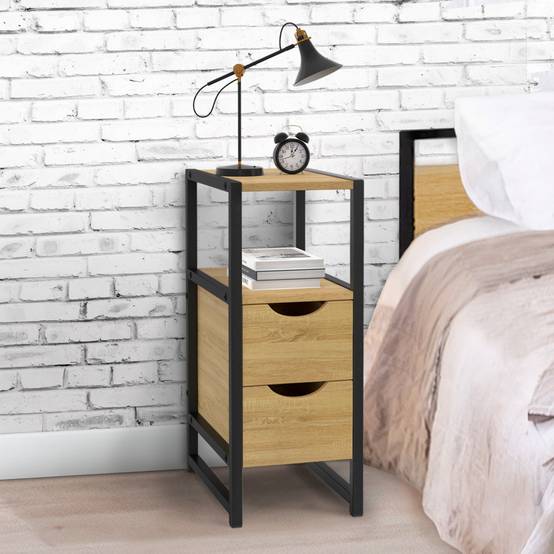 IDMarket Coffre De Rangement Detroit 100 Cm – Bois Et Noir Industriel, 100 Kg Max