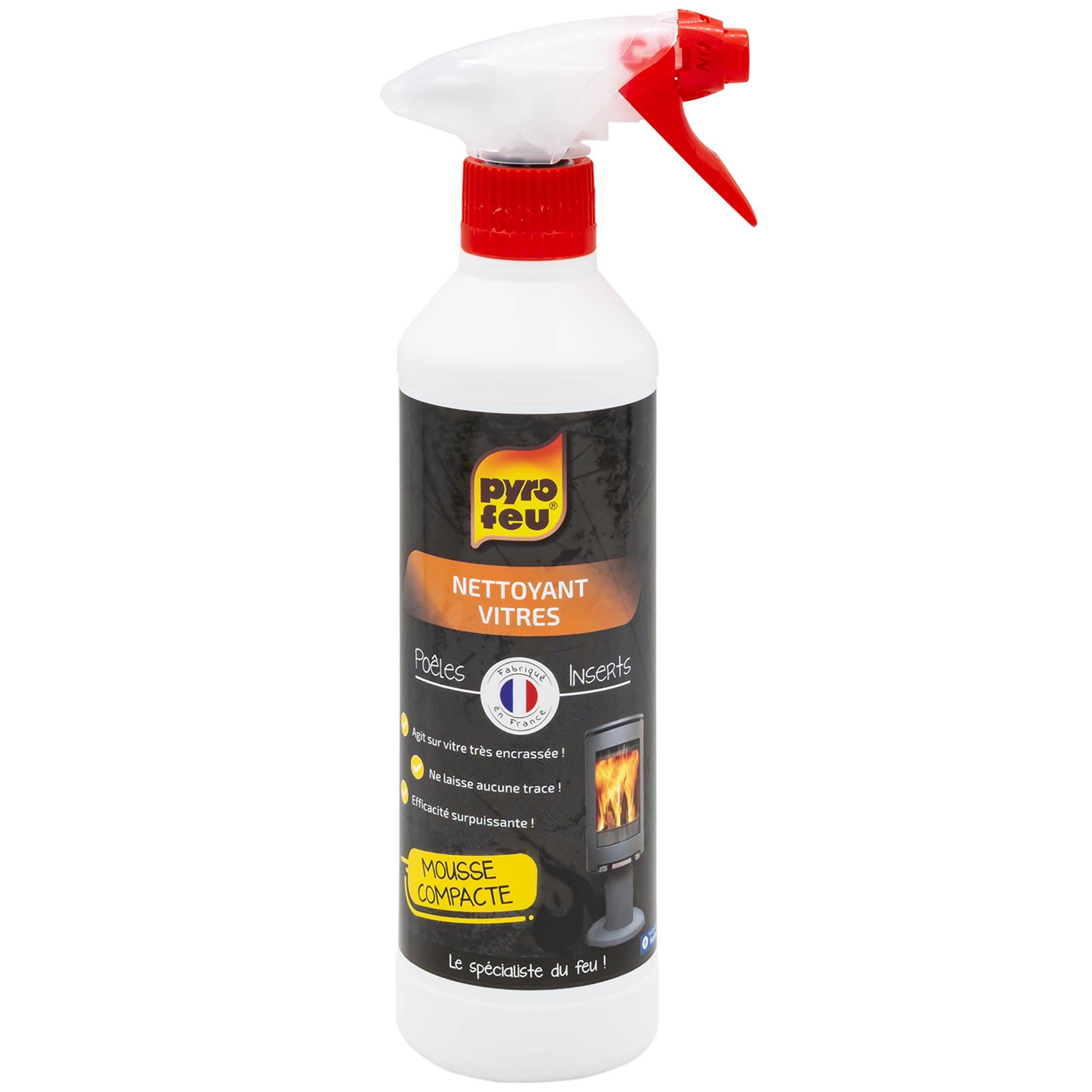 Nettoyant vitres de foyer d'insert et poêle Pyrofeu  500ml