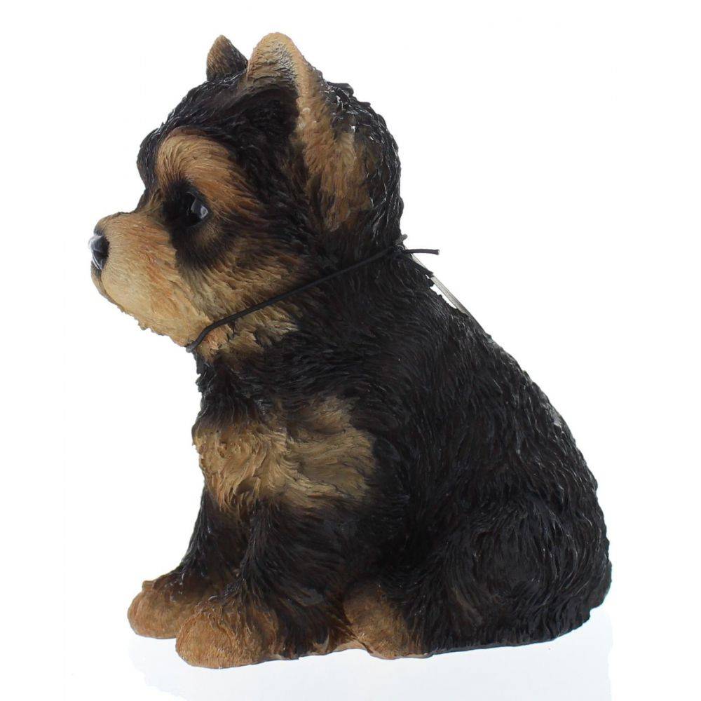 Vivid Arts - Chiot yorkshire assis en résine 16 cm - Imagen 2