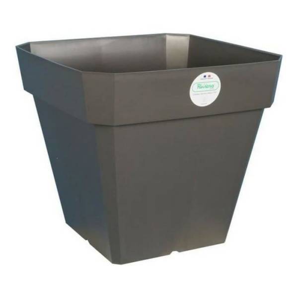 Riviera - Riviera Pot De Fleurs Carre Soleilla En Plastique - 49 X 49 X H 45 Cm - 65 L - Gris Paillete - Imagen 2