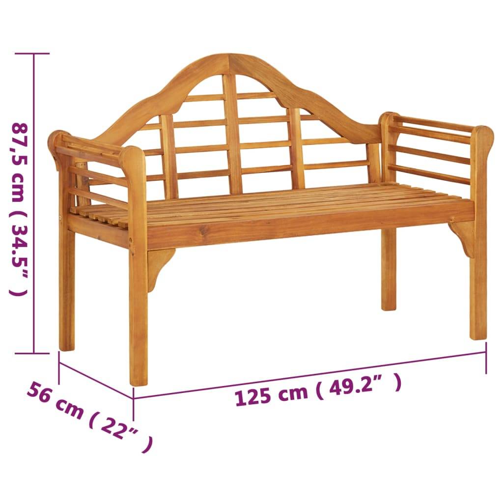 Maison Chic - Banc de jardin - Banc d'extérieur - Banquette 125 cm Bois d'acacia solide - Imagen 7