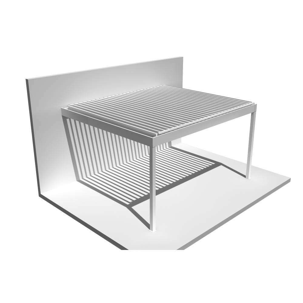 Pergola bioclimatique HELY perpendiculaire 4,97x4,50m Vérin à télécommande (Blanc) - Alia Productions - Imagen 3